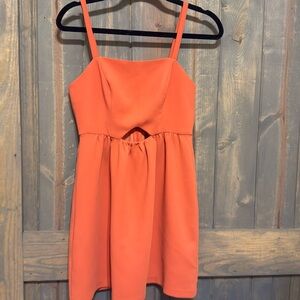 BCBG orange sun dress cut out size small 4
